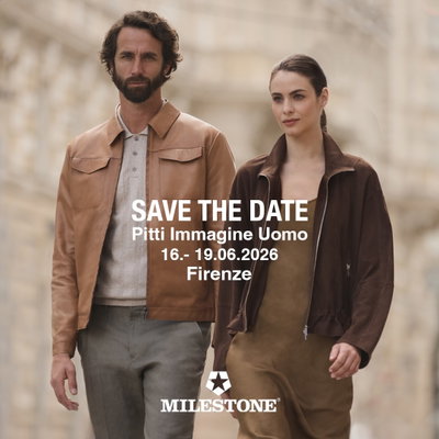 Save the Date – MILESTONE – PITTI IMMAGINE UOMO 110 – Florenz
°
In wenigen Wochen ist es wieder so weit!
Die 110. Ausgabe der Pitti Immagine Uomo findet vom 16. bis 19. Juni 2026 in Florenz statt.
°
MILESTONE wird wieder auf der weltweit größten Fachmesse für Herrenmode vertreten sein und dort Branchenexperten die neue Frühjahr/Sommer-Kollektion 2027 präsentieren.
°
Florenz wird erneut zum internationalen Treffpunkt für Einkäufer und Modebegeisterte aus aller Welt.
°
MILESTONE freut sich auf Ihren Besuch!
Sie finden uns auf dem Messegelände im Padiglione Centrale.
°
📍Florenz – Pitti Immagine Uomo: 16.–19. Juni 2026
Stand H24 in the Padiglione Centrale
°
°
°
°
°
Save the Date – MILESTONE – PITTI IMMAGINE UOMO 110 – Florence
°
In just a few weeks, the time will have come again!
The 110th edition of Pitti Immagine Uomo will take place in Florence from June 16 to 19, 2026.
°
MILESTONE will be represented at the world’s largest trade fair for men’s fashion, presenting its new Spring/Summer 2027 collection to industry experts.
°
Florence will once again become an international meeting point for buyers and fashion enthusiasts from around the globe.
°
MILESTONE looks forward to your visit!
You can find us at the exhibition grounds in the Padiglione Centrale.
°
📍Florenz – Pitti Immagine Uomo: 16.–19. Juni 2026
Stand H24 in the Padiglione Centrale
°
°
#pitti 110 #pittiuomo #milestone.jackets #pittiimmagine #firenze 
°
*
_________________________