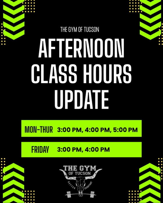 Starting Monday, June 1st we are changing our afternoon class times to be on the hour instead of on…